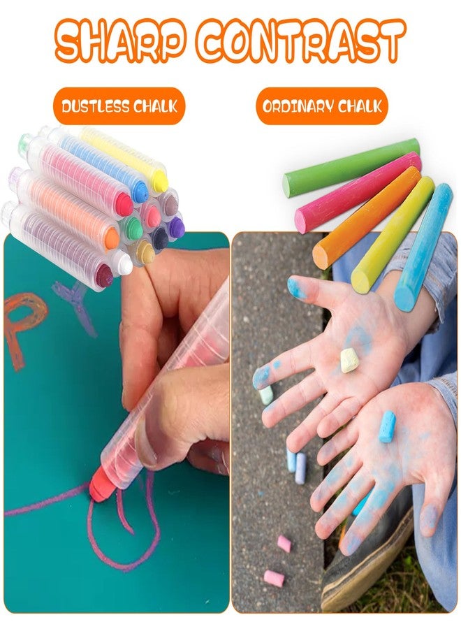 DODHEG Dustless Chalk, Colored Chalk, for Painting, Blackboard Writing, Office 12 Pcs Color 1 - Image 3