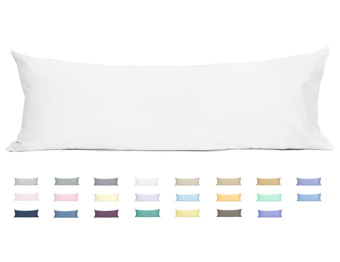 BODY PILLOWCASE 100 COTTON LONG PILLOW COVERCASE ENVELOPE CLOSURE 1 PACK 2154 INCHES WHITE SOFT AND BREATHABLE
