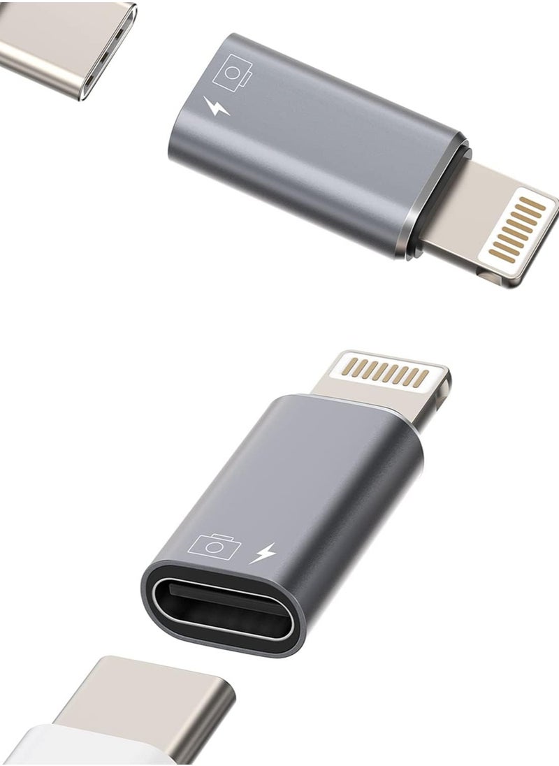 for iPhone OTG Adapter(2Pack)Headphone Dongle USB C Female to Lightning Male Charger Data Sync Converter for Apple 14 13 11 12 Pro Max Xr 8 7 Plus Type-c Port Camera Card Reader Flash Drive Connector