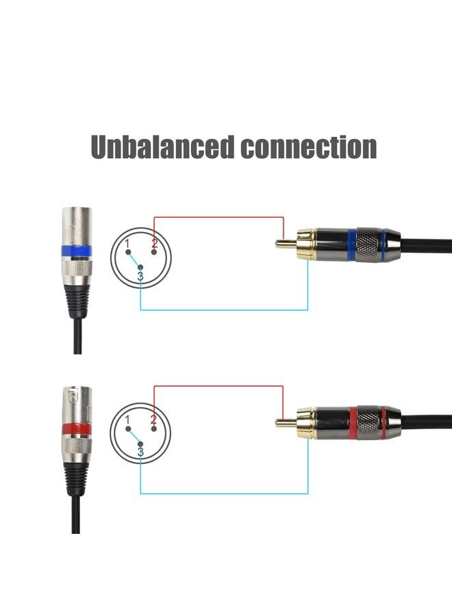 Mugteeve محول كابل مزدوج RCA ذكر إلى مزدوج XLR ذكر، 5 أقدام غير متوازن L/R RCA إلى كابل موصل XLR، كابل إخراج شريط يسار ويمين، للم mixers، مراقب الاستوديو، مكبر صوت ستيريو HiFi - Image 5