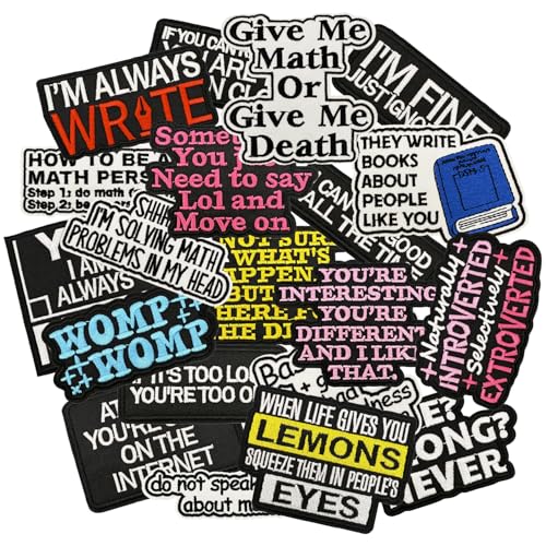 HappFestiv 20 Pcs Inspirational Iron OnSew On Patches Random Phrase Embroidered Applique Clothes Backpacks Hats Pants Jackets Jeans Decoration Party Favors DIY Accessories - Image 1