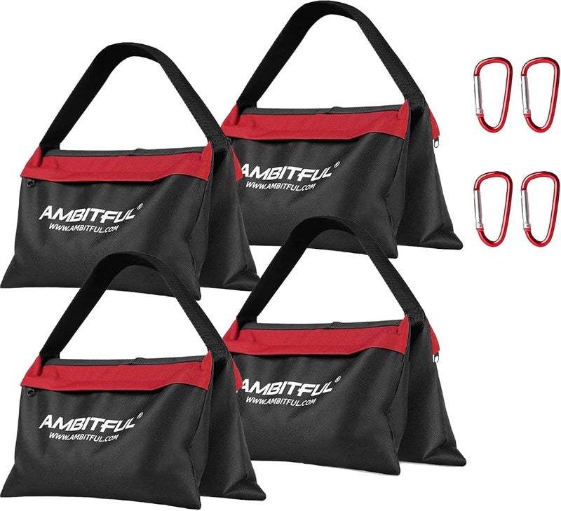 AMBITFUL Set of Heavy Duty Sand Bag Photography Studio Video Stage Film Sandbag Saddlebag for Light Stands Boom Arms Tripods (4 Packs) - Image 1