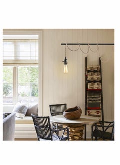 KASTWAVE DIY 15ft Industrial Retro Ceiling Pendant Cord Pendant Light Kit Switch Plug Fabric Outlet Set E26 E27 Lighting Fixture Cable  - Image 4