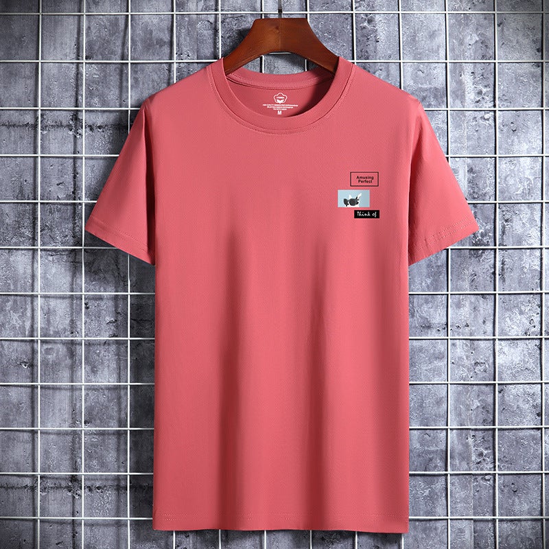 2025 Summer Short-Sleeved T-Shirt Men'S Korean Style Ins Printed Cotton Bottoming Shirt Trbottomy Brand Round Neck Half-Sleeved T-Shirt Men'S T - Image 3