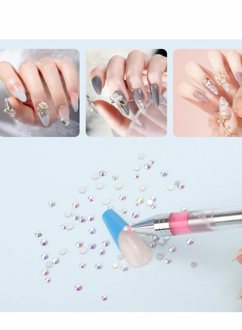 Excefore Wax Pencil for Rhinestones Nail Rhinestone Picker Dotting Pen Applicator Gems Stones DIY Art Tool Clear - Image 3