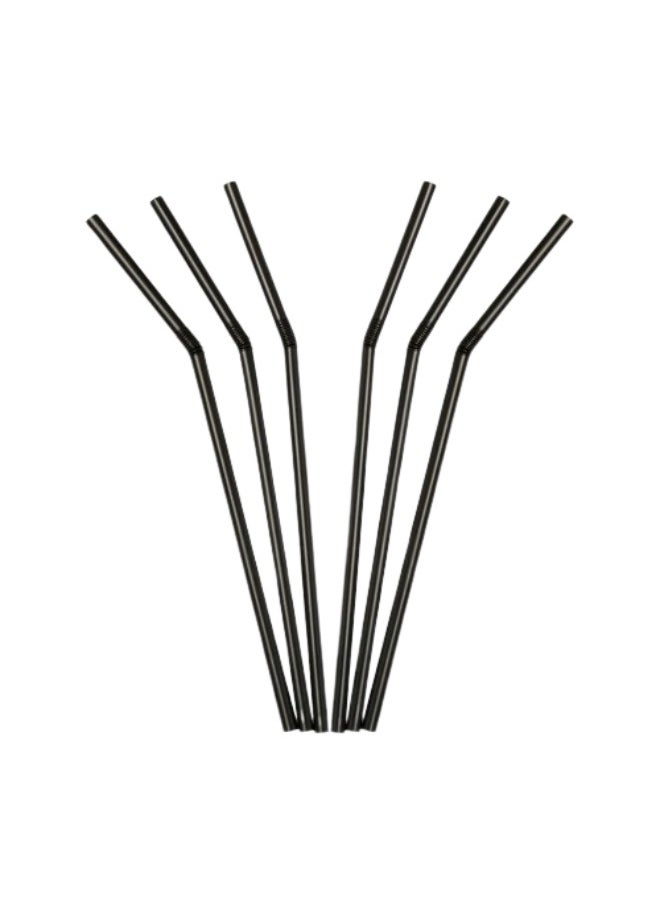 Halapack - [100 PCS] Disposable Black Straw 6mm Straight Single Wrapped Jumbo Smoothie Straws Extra Wide Boba Bubble Tea Drinking Straws Black - Image 1