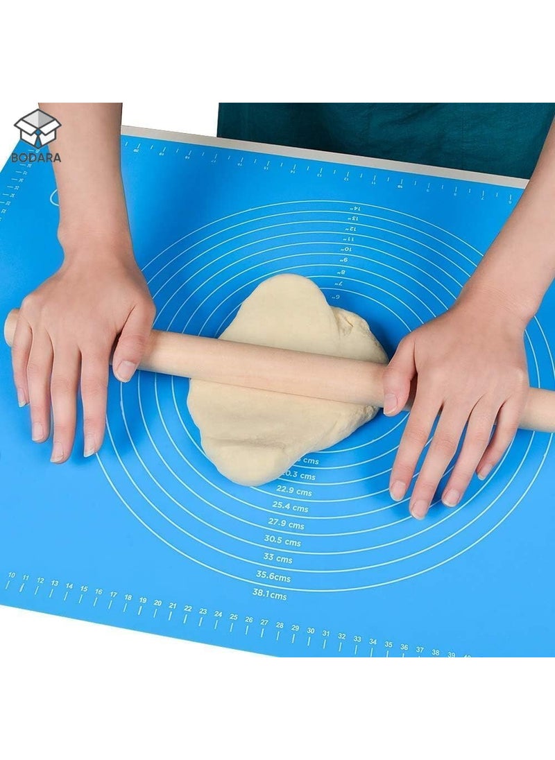 PURCHASE PLUSE PURCHASE PLUSE Silicon Fondant Baking Mat Chapati Atta Kneading Mat NonStick Fondant Rolling Mat Stretchable for Kitchen Roti Chapati Cake Blue ColorBaking Mat 50 40 cm  - Image 3
