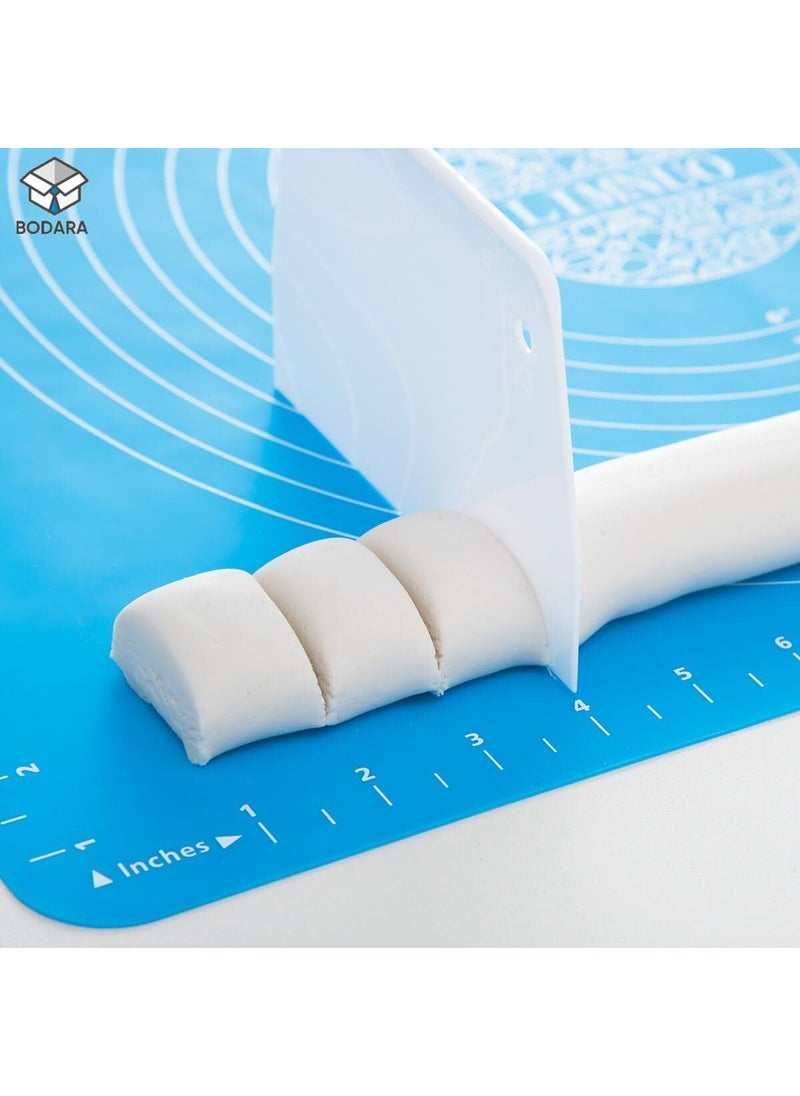 PURCHASE PLUSE PURCHASE PLUSE Silicon Fondant Baking Mat Chapati Atta Kneading Mat NonStick Fondant Rolling Mat Stretchable for Kitchen Roti Chapati Cake Blue ColorBaking Mat 50 40 cm  - Image 4