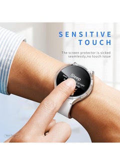 SJet Samsung Galaxy Watch 7 Screen Protector Case 44mm, Hard PC Bumper Cover with Anti-Fog Tempered Glass Protective Screen Protector for Galaxy Watch 7 Accessories (Clear,44mm)  - Image 3