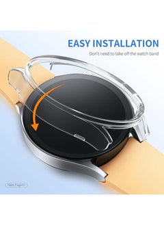 SJet Samsung Galaxy Watch 7 Screen Protector Case 44mm, Hard PC Bumper Cover with Anti-Fog Tempered Glass Protective Screen Protector for Galaxy Watch 7 Accessories (Clear,44mm)  - Image 2