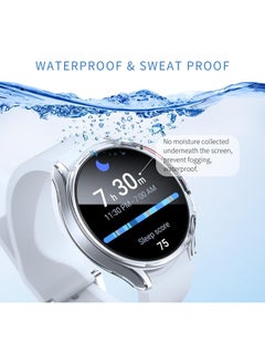 SJet Samsung Galaxy Watch 7 Screen Protector Case 44mm, Hard PC Bumper Cover with Anti-Fog Tempered Glass Protective Screen Protector for Galaxy Watch 7 Accessories (Clear,44mm)  - Image 4