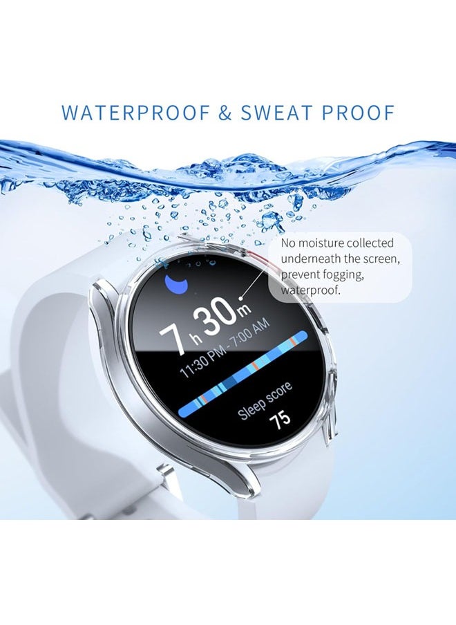 SJet Samsung Galaxy Watch 7 Screen Protector Case 44mm, Hard PC Bumper Cover with Anti-Fog Tempered Glass Protective Screen Protector for Galaxy Watch 7 Accessories (Clear,44mm)  - Image 4