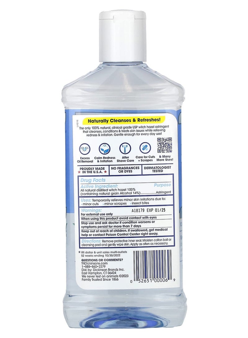 Witch Hazel 100% Natural Astringent for Face and Body, 16 fl oz