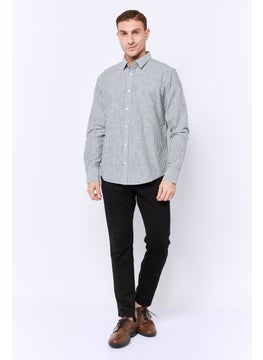 Algspar Men Regular Fit Stripe Long Sleeves Casual Shirt, Multicolor  - Image 3
