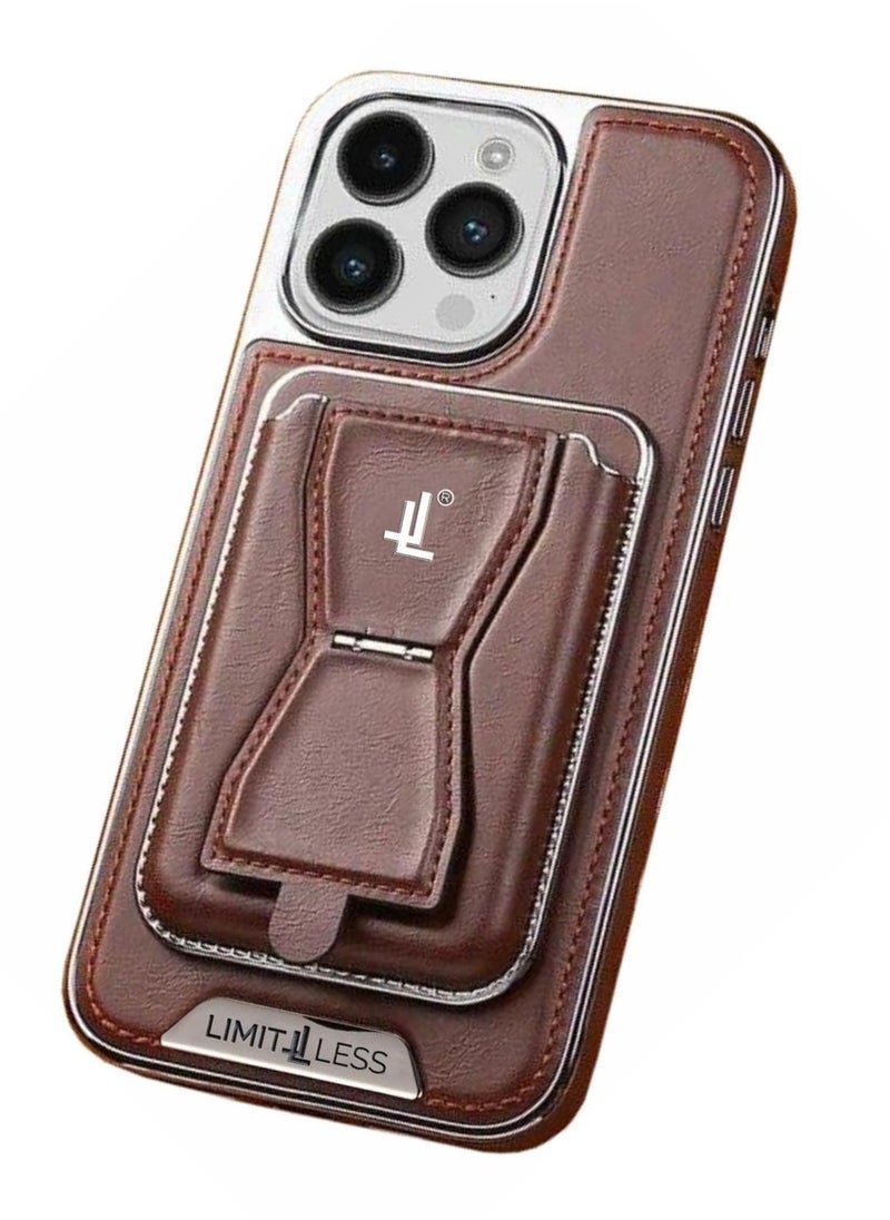 LIMITLESS Leather Case for iPhone 13 Pro Soft Touch Full-Body Protective Cover, Premium Shockproof Case with Removable Card Holder, Hassle-Free Wireless Charging Compatible (Coffee)  - Image 1