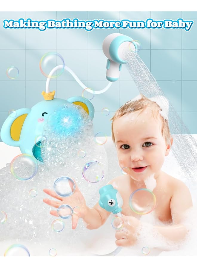 KASTWAVE Baby Bath Toy With Shower Head Elephant Water Spray Squirt Shower Faucet And Automatic Bubble With Music & Light Bathtub Water Pump Summer Essentials For Toddlers And Kids Ages 1 3 - Image 3