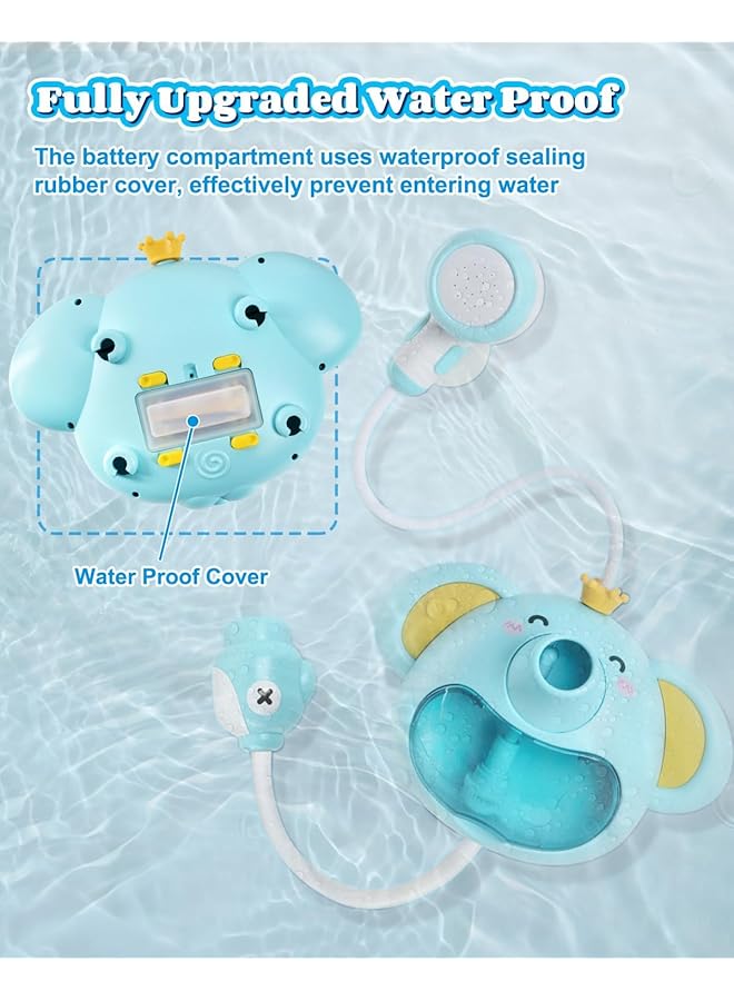 KASTWAVE Baby Bath Toy With Shower Head Elephant Water Spray Squirt Shower Faucet And Automatic Bubble With Music & Light Bathtub Water Pump Summer Essentials For Toddlers And Kids Ages 1 3 - Image 5