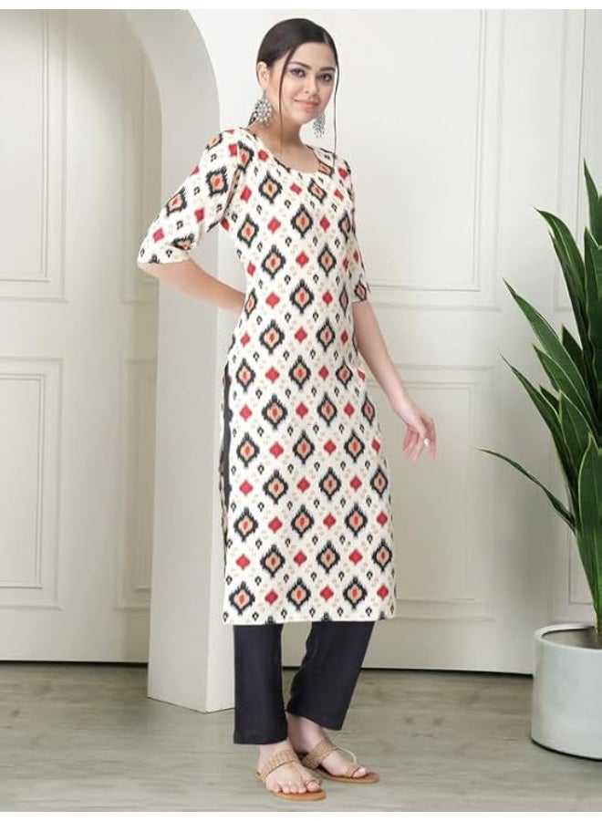 Tee Projekt Crepe Printed Kurta for Women Ethnic Wear Casual Wear Kurta (pack of 3) S - Image 3
