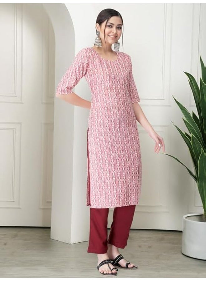 Tee Projekt Crepe Printed Kurta for Women Ethnic Wear Casual Wear Kurta (pack of 3) S - Image 2