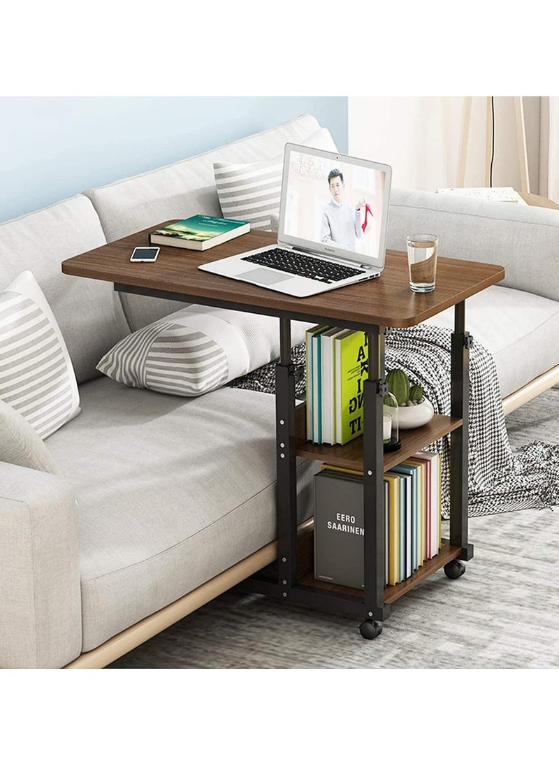COOLBABY Bedside Table Dormitory Simple Bed Lazy Person Table Household Simple Bedroom Lifting Table Student Table Computer Desk with Wheels