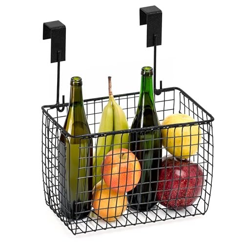 Livzing Multi-Functional Alloy Steel Compact Over The Cabinet Organizer Door Hanging Rack Shelf - Hanging Cabinet Storage Organizer Bin for Kitchen - (Black, Hanging Shelves) - Image 1