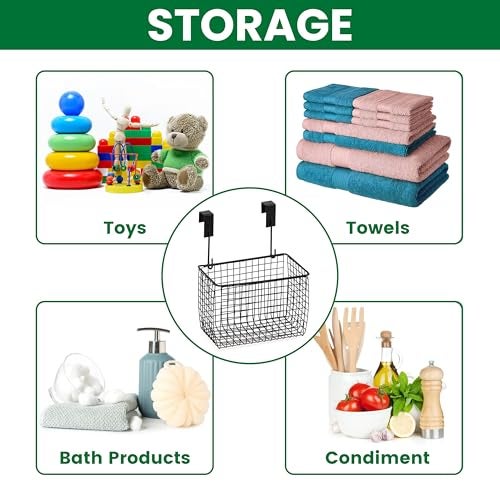 Livzing Multi-Functional Alloy Steel Compact Over The Cabinet Organizer Door Hanging Rack Shelf - Hanging Cabinet Storage Organizer Bin for Kitchen - (Black, Hanging Shelves) - Image 3