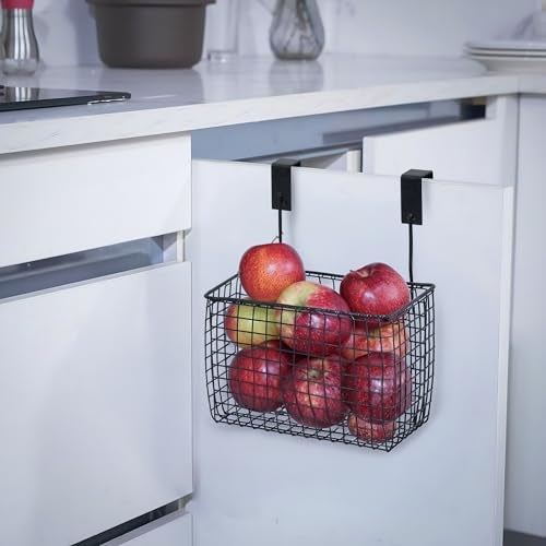 Livzing Multi-Functional Alloy Steel Compact Over The Cabinet Organizer Door Hanging Rack Shelf - Hanging Cabinet Storage Organizer Bin for Kitchen - (Black, Hanging Shelves) - Image 5