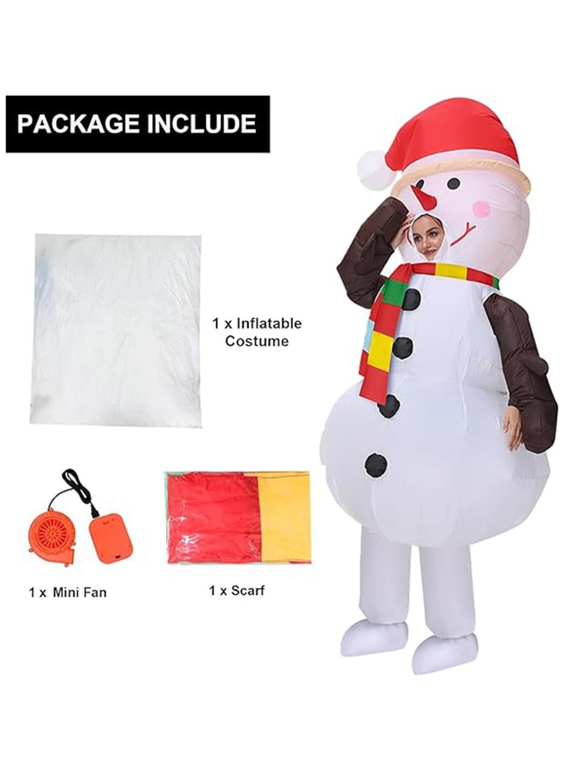 TAPIT Christmas Costume Adult Inflatable Christmas Santa Claus Suit Blow Up Xmas Costumes Jumpsuit for Women Men Unisex Adult Fancy Cosplay Bodysuit （B）  - Image 2