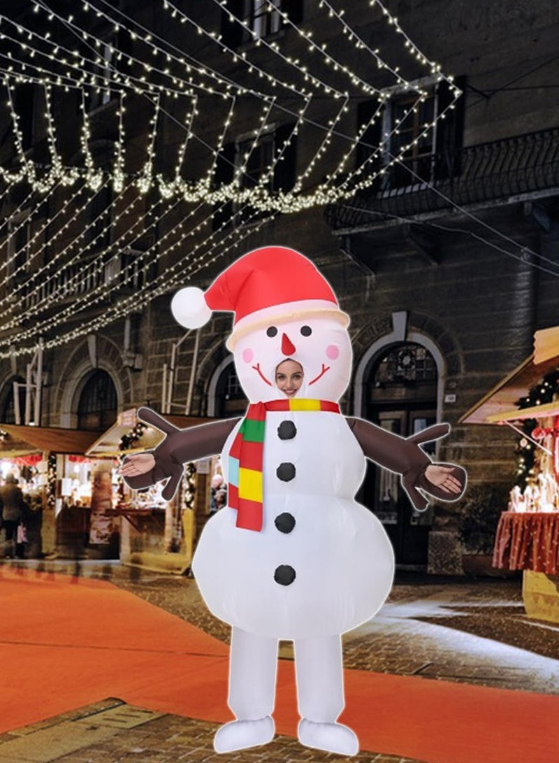 TAPIT Christmas Costume Adult Inflatable Christmas Santa Claus Suit Blow Up Xmas Costumes Jumpsuit for Women Men Unisex Adult Fancy Cosplay Bodysuit （B）  - Image 3