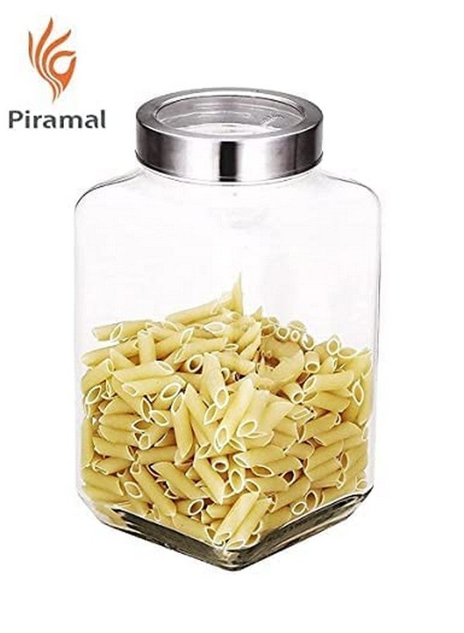 Brezzycloud Glass Cubical Square Transparent Glass Jar with Lid & Containers for Kitchen Pantry, Snacks, Masala, Jams, Pickles, Cookies, Dry Fruits, Coffee Beans Storage with Lid, 3 Ltr, Set of 2 - Image 4