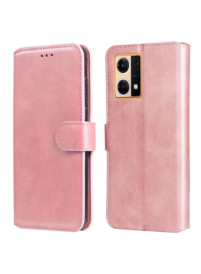 اس-توب جراب لهاتف OPPO Reno7 4G / F21 Pro 4G جراب هاتف كلاسيكي من جلد العجل قابل للطي - Image 1