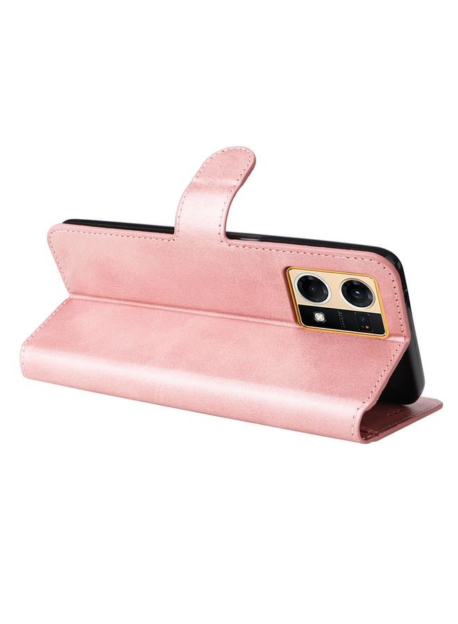 اس-توب جراب لهاتف OPPO Reno7 4G / F21 Pro 4G جراب هاتف كلاسيكي من جلد العجل قابل للطي - Image 5