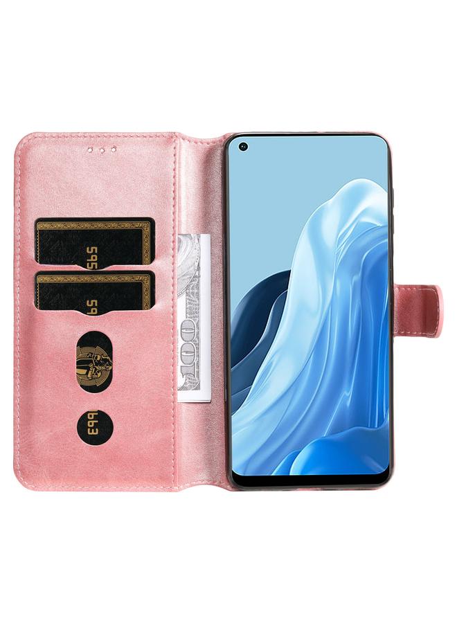 اس-توب جراب لهاتف OPPO Reno7 4G / F21 Pro 4G جراب هاتف كلاسيكي من جلد العجل قابل للطي - Image 4