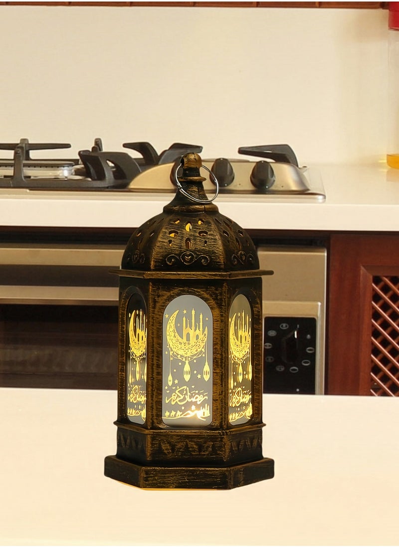 Generic Ramadan Lantern, Black Mini Castle Moon Pattern, LED, Not Waterproof, Decorative Ramadan Lantern, Home Decor  - Image 4
