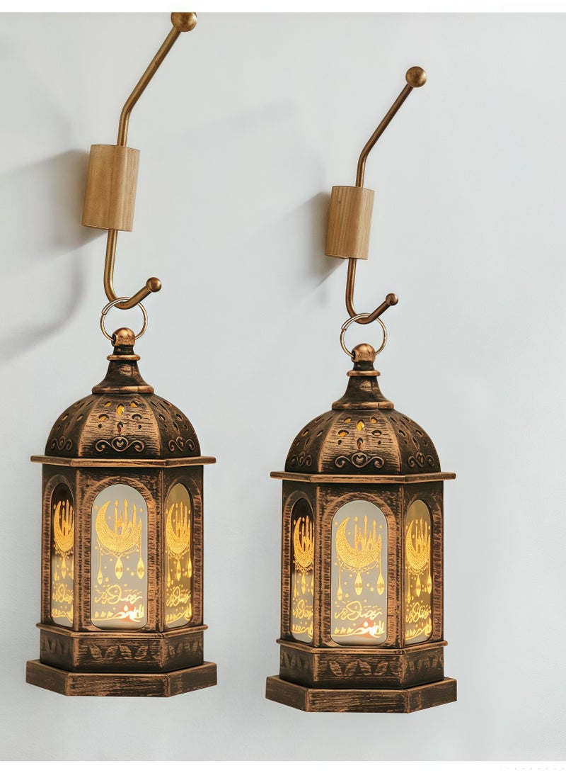 Mini lanterns, ramadan lanterns for ramadan decoration, mini castle moon pattern, ramadan lanterns for ramadan table decoration, ramadan gifts, home decoration, ramadan lighting, outdoor lantern decoration - Image 2