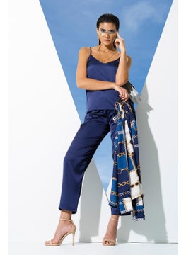 for you in&out 6-Piece Chain Pattern Navy Blue Pajama Set S27395  - Image 2