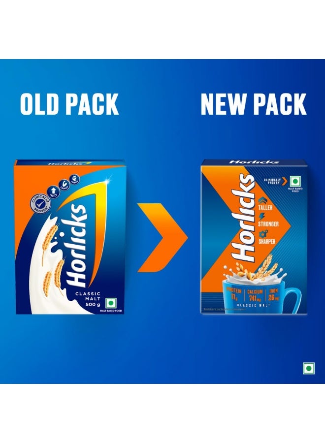 هورليكس عبوة إعادة تعبئة مشروب "هورليكس" (Horlicks) الغذائي - 500 جم - نكهة الشعير الكلاسيكية - مثبت سريرياً أنه يساعد الأطفال ليصبحوا أطول وأقوى وأكثر ذكاءً. - Image 2