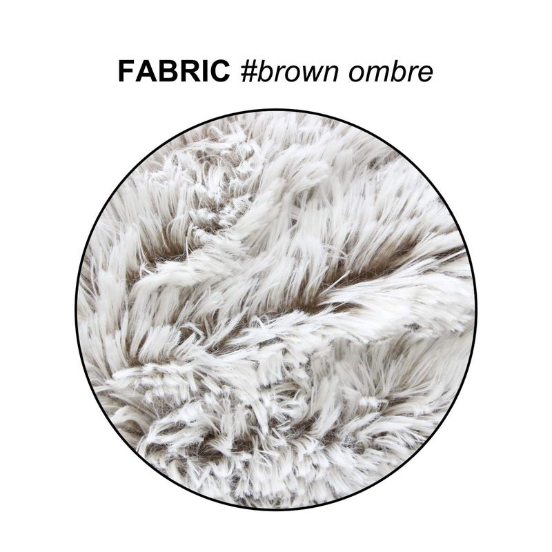Uhomy 2 Packs Fluffy Accent Pillows Cover 18"x18", Soft Brown Ombre Artificial Fur Throw Pillow Case, Modern Luxury Decorative Square Cushion Cover for farmhouse home decor for Sofa/Bed/Chair, 45x45cm - Image 2