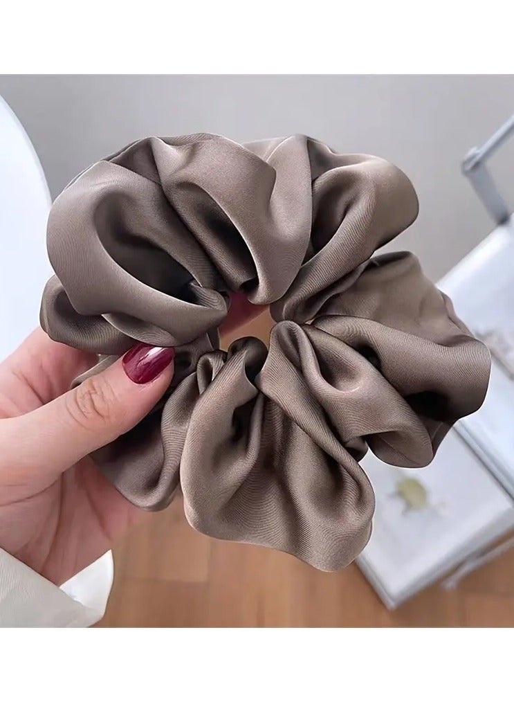 Ucanbe 3pcs Vintage Satin Hair Rope, Simple Fashion Large Intestine Hair Band, Minimalist Solid Color Hair Ring for Daily Commuting Outdoor Leisure Use - Image 3