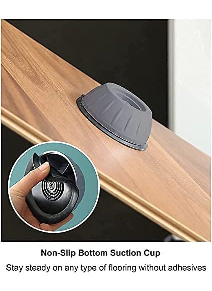 DEALBOOTH DEALBOOTH Anti Vibration Pads for Washing Machine Washer Dryer with Suction Cup Feet Washing Machine feet Pads Bush for Grip Noise Cancelling Lifting Base Round Grey Big Size Pack of 4  - Image 4