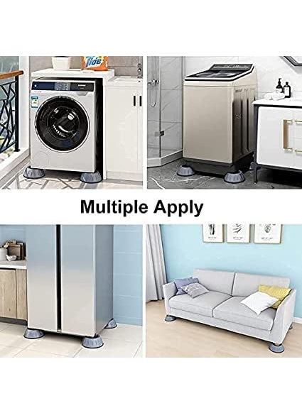 DEALBOOTH DEALBOOTH Anti Vibration Pads for Washing Machine Washer Dryer with Suction Cup Feet Washing Machine feet Pads Bush for Grip Noise Cancelling Lifting Base Round Grey Big Size Pack of 4  - Image 3