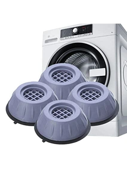DEALBOOTH DEALBOOTH Anti Vibration Pads for Washing Machine Washer Dryer with Suction Cup Feet Washing Machine feet Pads Bush for Grip Noise Cancelling Lifting Base Round Grey Big Size Pack of 4  - Image 1