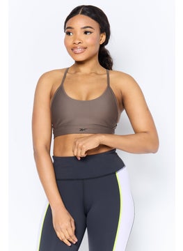 Reebok Women Lightly Padded Training Sports Bra, Dark Olive  - Image 1