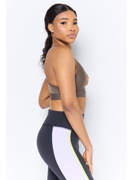 Reebok Women Lightly Padded Training Sports Bra, Dark Olive  - Image 4