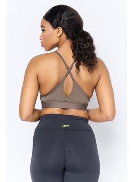 Reebok Women Lightly Padded Training Sports Bra, Dark Olive  - Image 3