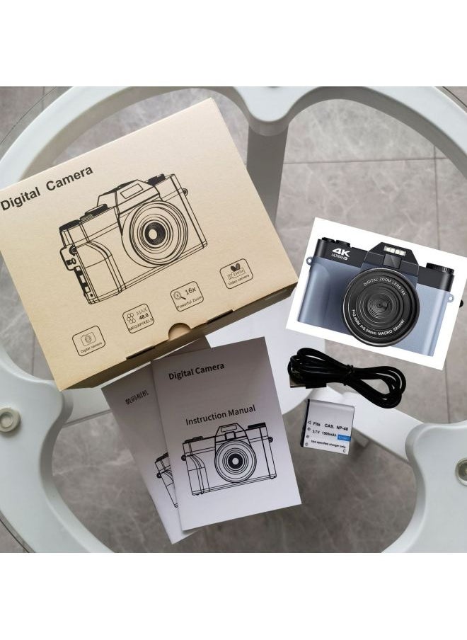 Generic 4K HD 48 Million Retro SLR Digital Camera Filter Wide Angle Micro Single Student Entry Camera-Body Color:R10-Grey-Simple Standard  - Image 1