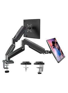erorex Dual Monitor Arm,Monitor Desk Mount Stand With Fully Adjustable Gas Spring for 15-32 inch Flat/Curved Computer Screens,75x75/100x100mm VESA Mount,C Clamp/Grommet Base for 2 Computer Screen  - Image 1