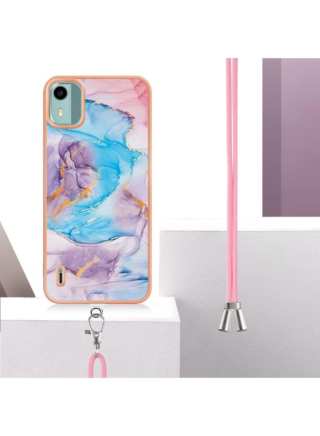 اس-توب جراب لهاتف Nokia C12 مطلي بالكهرباء IMD TPU مع حبل تعليق - Image 2