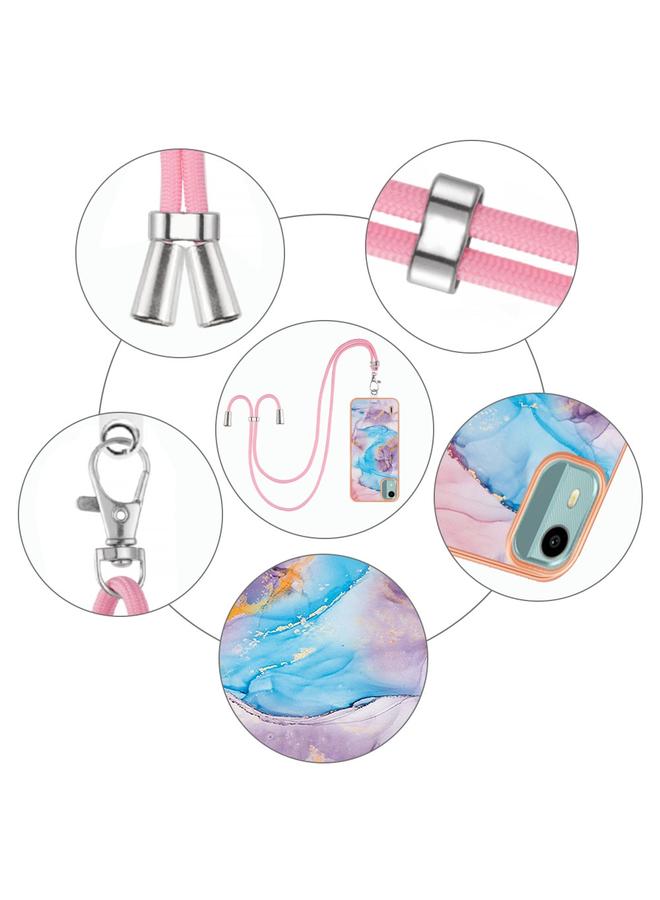 اس-توب جراب لهاتف Nokia C12 مطلي بالكهرباء IMD TPU مع حبل تعليق - Image 4