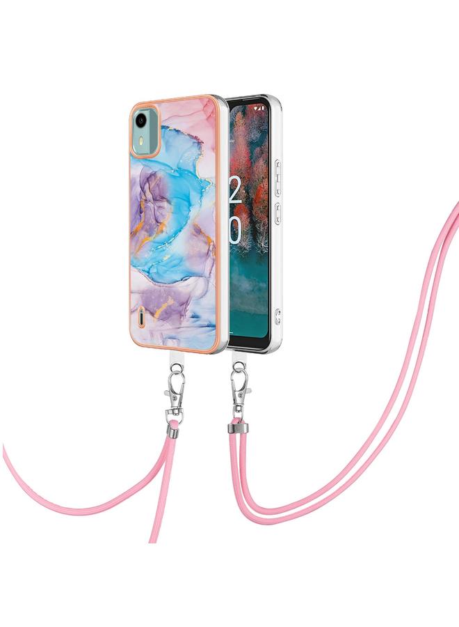 اس-توب جراب لهاتف Nokia C12 مطلي بالكهرباء IMD TPU مع حبل تعليق - Image 1